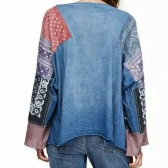 FP We the Free Shibuya Patchwork Sleeve Tunic M - Picture 3 of 5